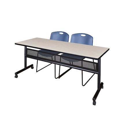 Kobe Rectangle FlipTop Table, 72" W, 29" H, Laminate Top, Maple MKFTM7224PL44BE